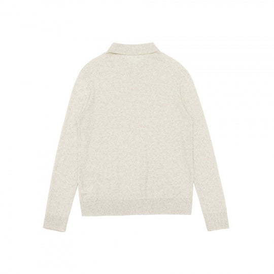 Unisex Feinstrick-Polo mit offenem Polokragen, leichtem Melange-Strick und gerippten Abschlüssen Shop Nory