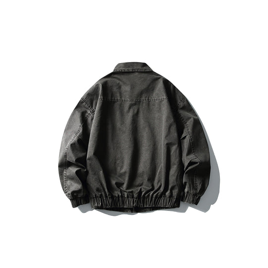 Herren Kurzjacke im Utility-Canvas-Stil mit durchgehendem Reißverschluss und elastischem Saum Shop Nory