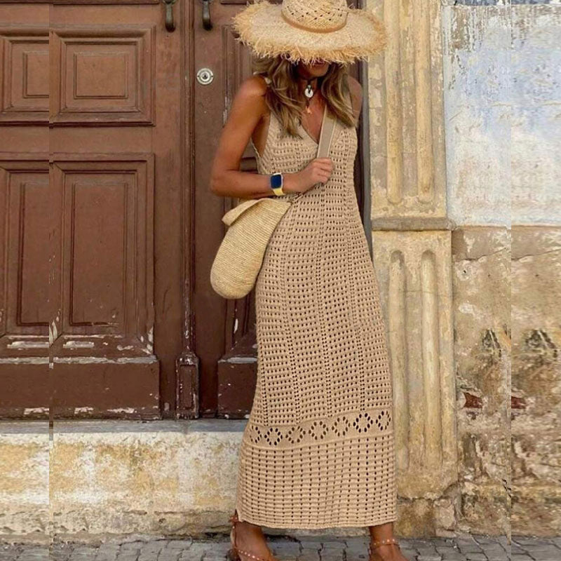 Damen gehäkeltes Sommer-Maxikleid