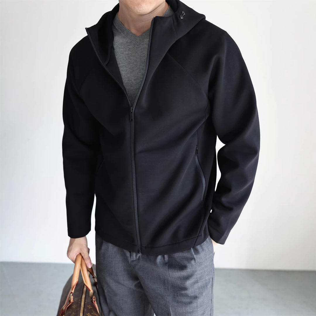 Herren Leichte Kapuzenjacke aus technischem Jersey mit verdecktem Reißverschluss Shop Nory