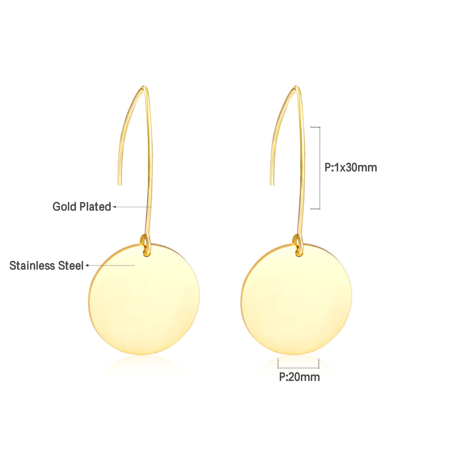 Damen Hängende Ohrstecker aus hochwertigem Edelstahl mit minimalistischem Design Shop Nory
