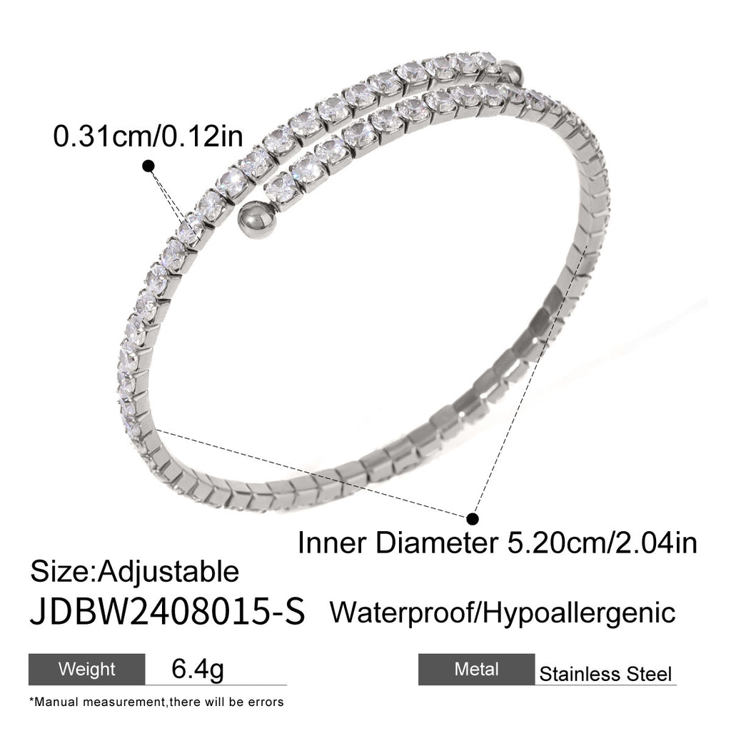 Damen Armband mit funkelnden Zirkonia und verstellbarem Design Shop Nory