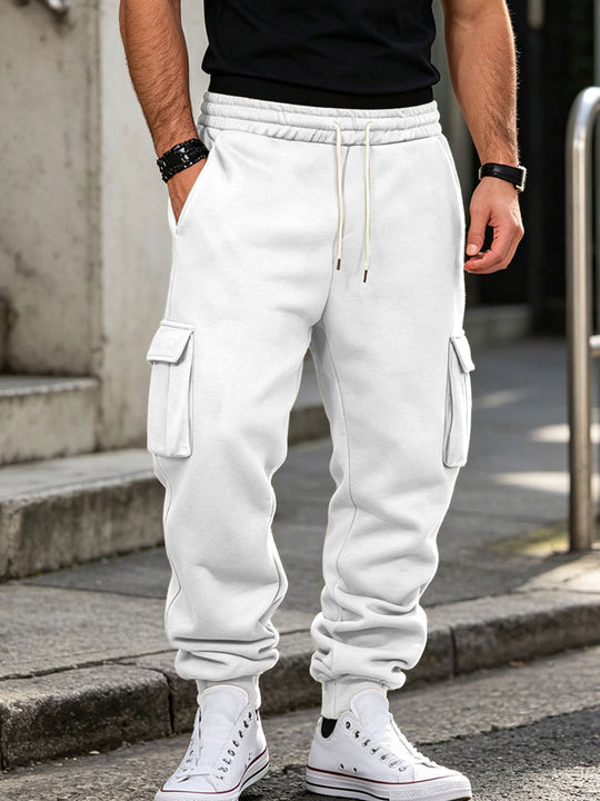 Herren Cargo-Jogginghose aus Baumwollfleece mit elastischem Bund und Beinbündchen Shop Nory