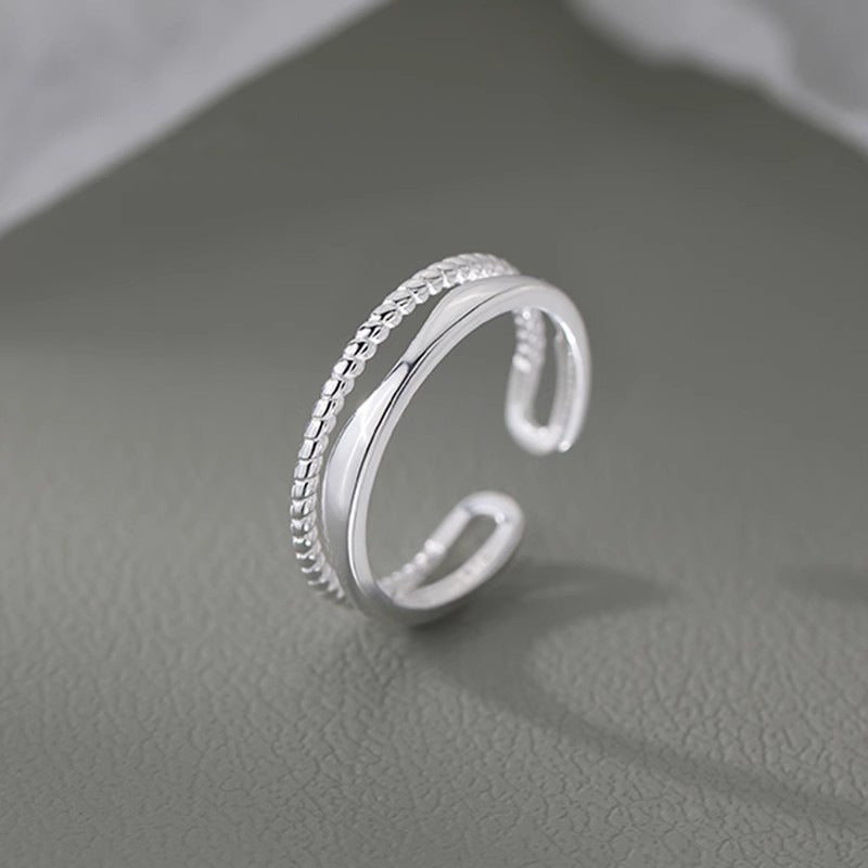 Damen Offener Ring mit elegantem Wellenmuster Shop Nory