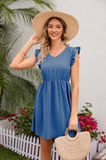 Damen Verspieltes Freizeitkleid mit Rüschendetails und tailliertem Schnitt Shopnory