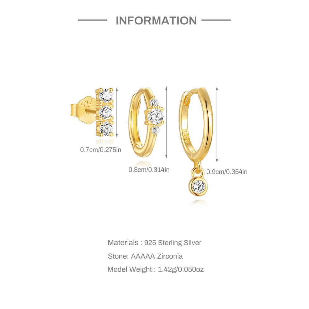 1 Set 925 Sterling Silber Zirkon 925 Sterling Silber Ohrringe Geometrische Blume Tropf Ohrringe Ohrringe Ohrstecker | Shop Nory