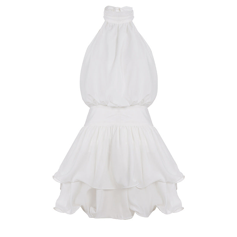 Damen luftiges Wickelkleid mit voluminösem Rock