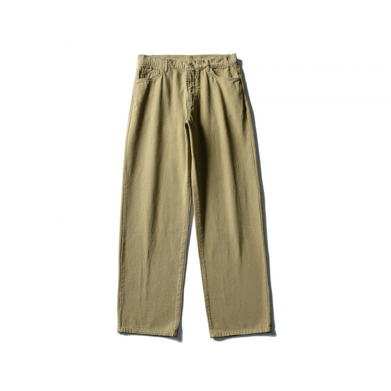 Herren Gerade geschnittene Komfort-Canvashose mit hohem Bund Shop Nory