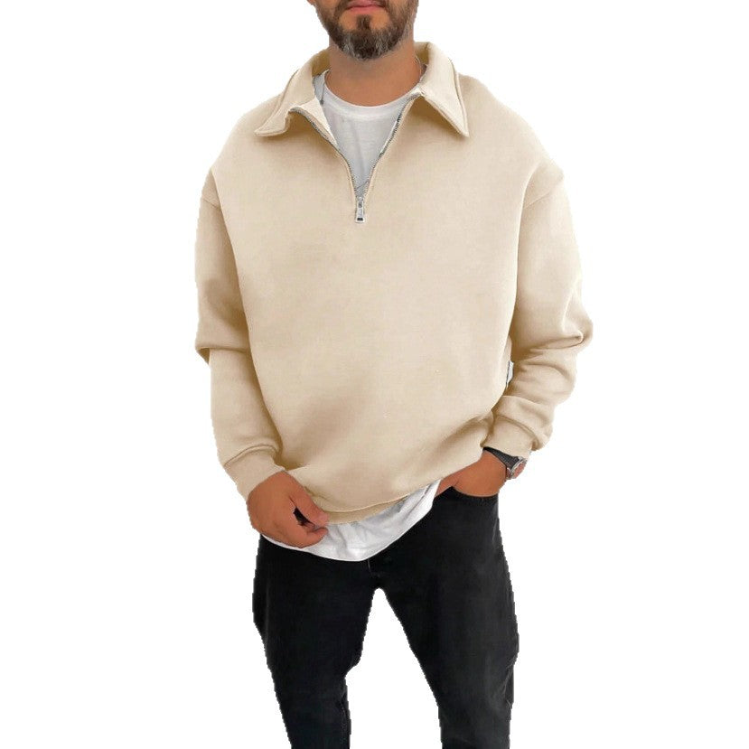 Herren Oversize Halbzip-Sweatshirt mit aufgestelltem Kragen Shop Nory