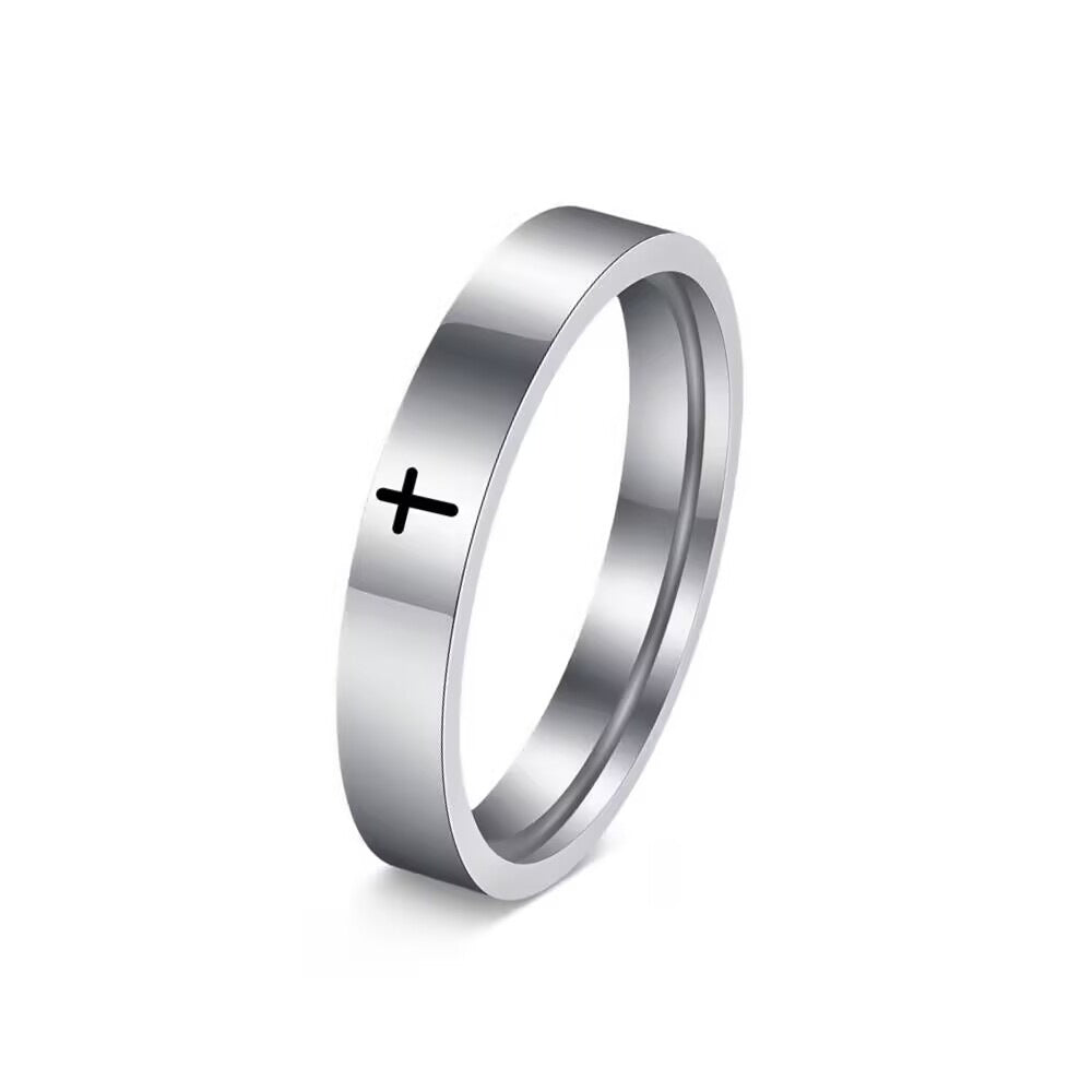 Damen Ring mit modernem minimalistischen Design und stilvollem Kreuzmotiv Shop Nory