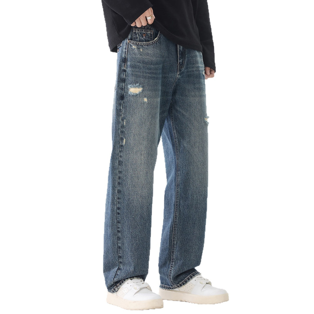 Herren Locker geschnittene Baggy-Jeans aus robustem Denim mit Distressed-Details Shop Nory