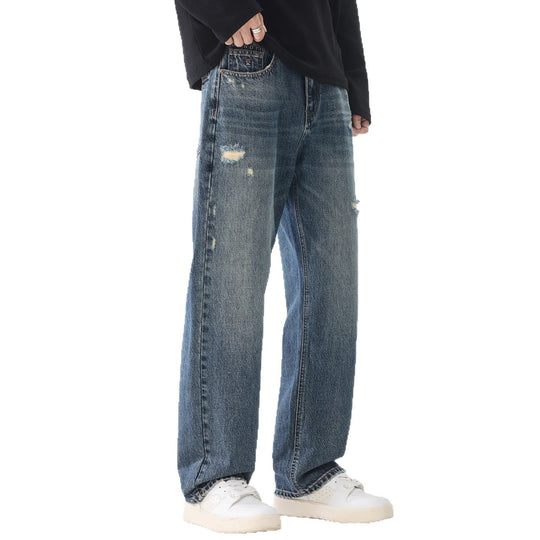 Herren Locker geschnittene Baggy-Jeans aus robustem Denim mit Distressed-Details Shop Nory