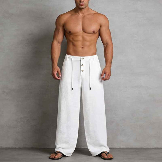 Herren Lässige Leinen-Shorts mit elastischem Bund und praktischem Kordelzug Shop Nory