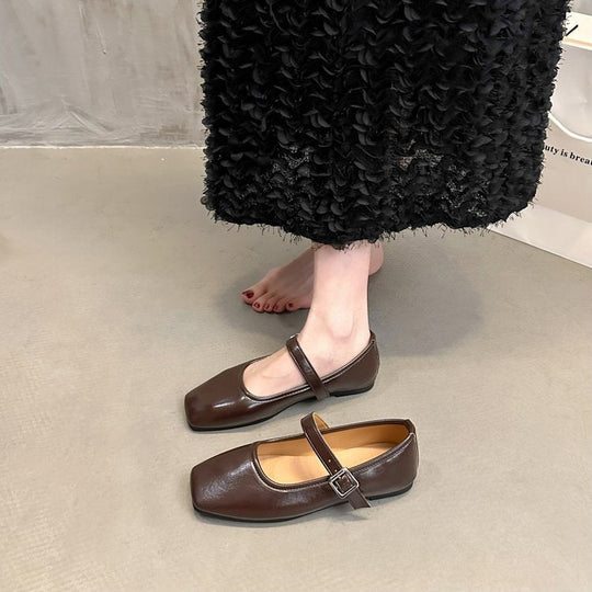 Damen Ballerinas mit verstellbarem Schnallenriemen und elegantem Design