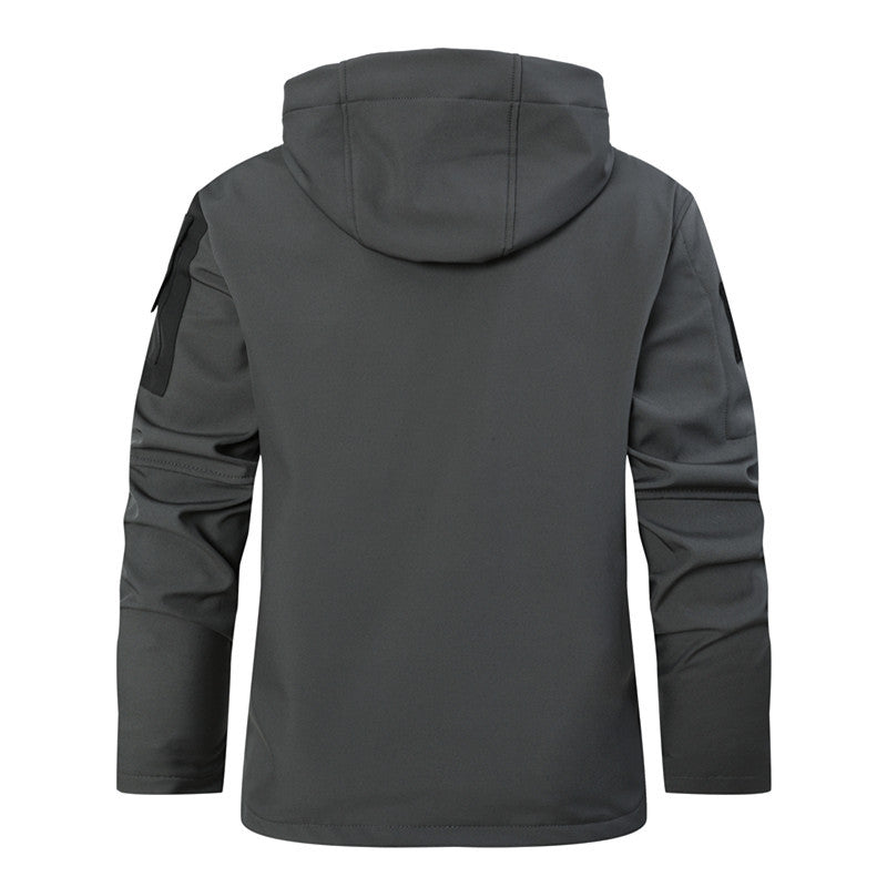 Herren Softshell-Tactical Jacke mit Fleece-Innenfutter, Kapuze und Multifunktionstaschen Shop Nory