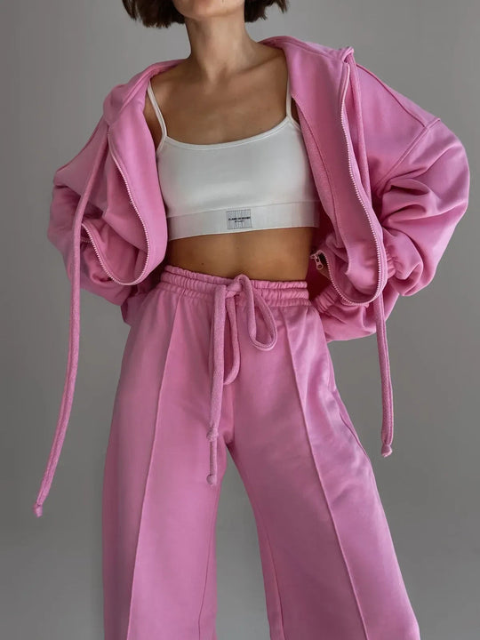 Damen Sweatanzug mit Jogginghose Set Shopnory
