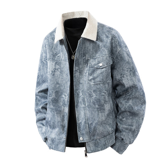 Herren Kunstlederjacke mit Steppdetails Shop Nory