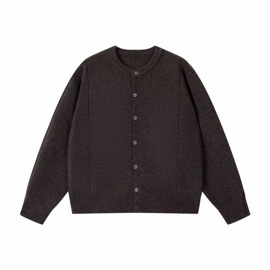 Unisex Boxiger Feinstrick-Cardigan mit Rundhals und durchgehender Knopfleiste Shop Nory