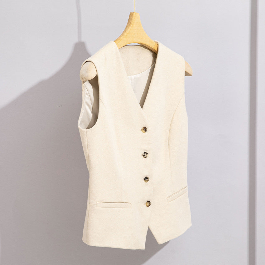 Damen Lang geschnittener Wollmix-Blazer mit Ein-Knopf-Verschluss und Pattentaschen Shop Nory