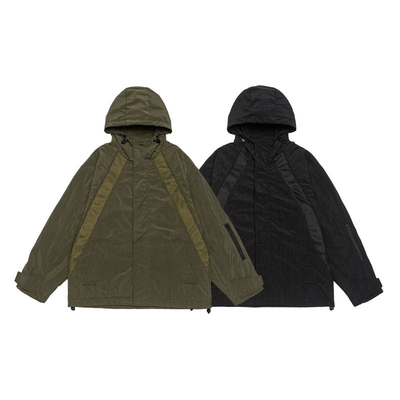 Unisex Oversize Utility-Parka mit Kapuze, Mesh‑Einsätzen und verdeckter Frontblende Shop Nory