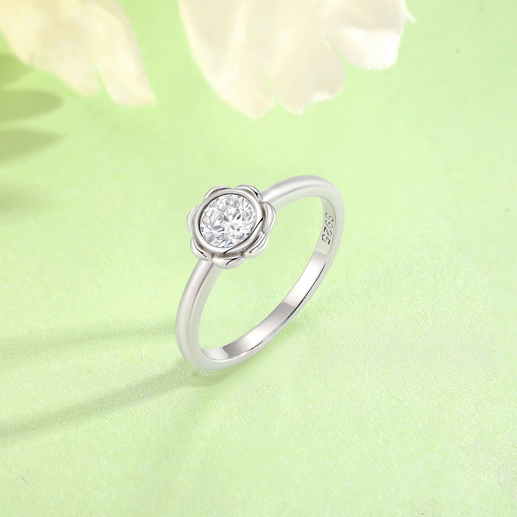 Damen Ring mit floraler Zirkonia-Verzierung Shop Nory