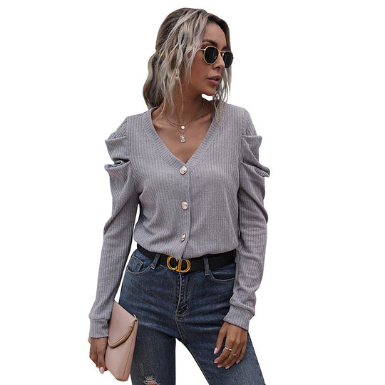 Damen Modischer Cardigan mit Rüschendetails Shop Nory