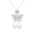 Damen Halskette mit filigranem Schmetterlingsanhänger und funkelnden Elementen Shop Nory