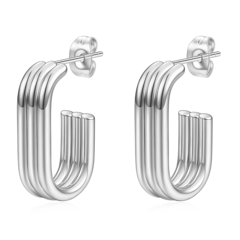 Damen Modernes geometrisches Hoops-Design Ohrstecker Shop Nory