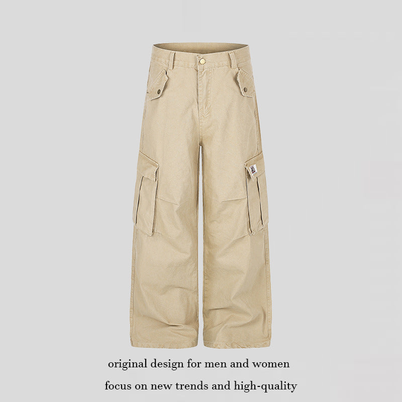Damen Weite High‑Waist Cargo‑Hose mit großen Klappentaschen und Utility‑Details Shop Nory