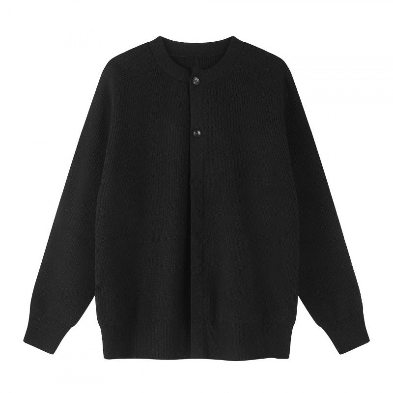 Unisex Boxiger Feinstrick-Cardigan mit Rundhals, Raglanärmeln und teilverdeckter Knopfleiste Shop Nory