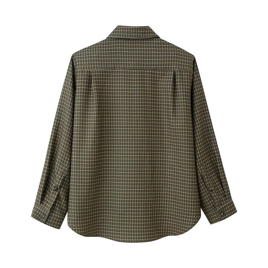 Damen Oversize-Karo-Hemd mit Brusttasche und abgerundetem Saum Shop Nory
