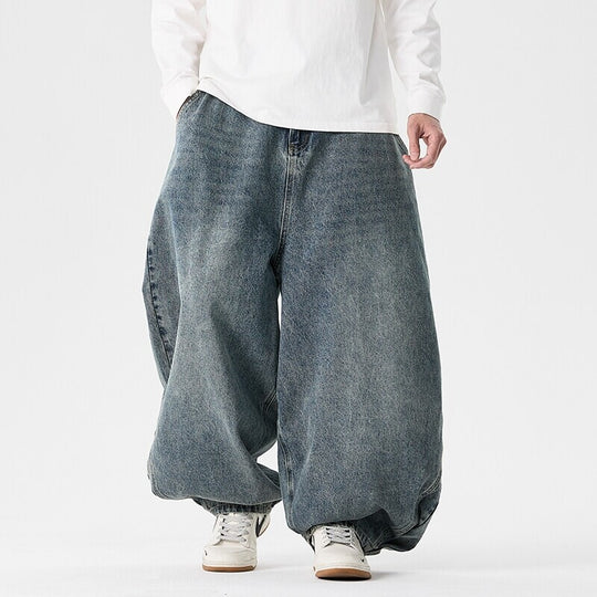 Herren extremweit geschnittene Baggy-Jeans mit tiefem Schritt und ballonförmigem Saum Shop Nory