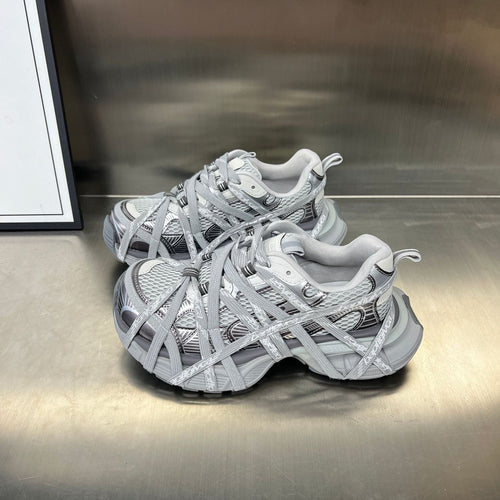 Damen Sportliche Hybrid Sneakers mit elastischer Netzstruktur und stabiler Gummisohle Shopnory
