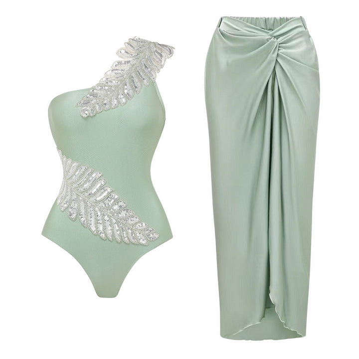 Damen Eleganter Einteiler mit funkelnden Paillettenapplikationen