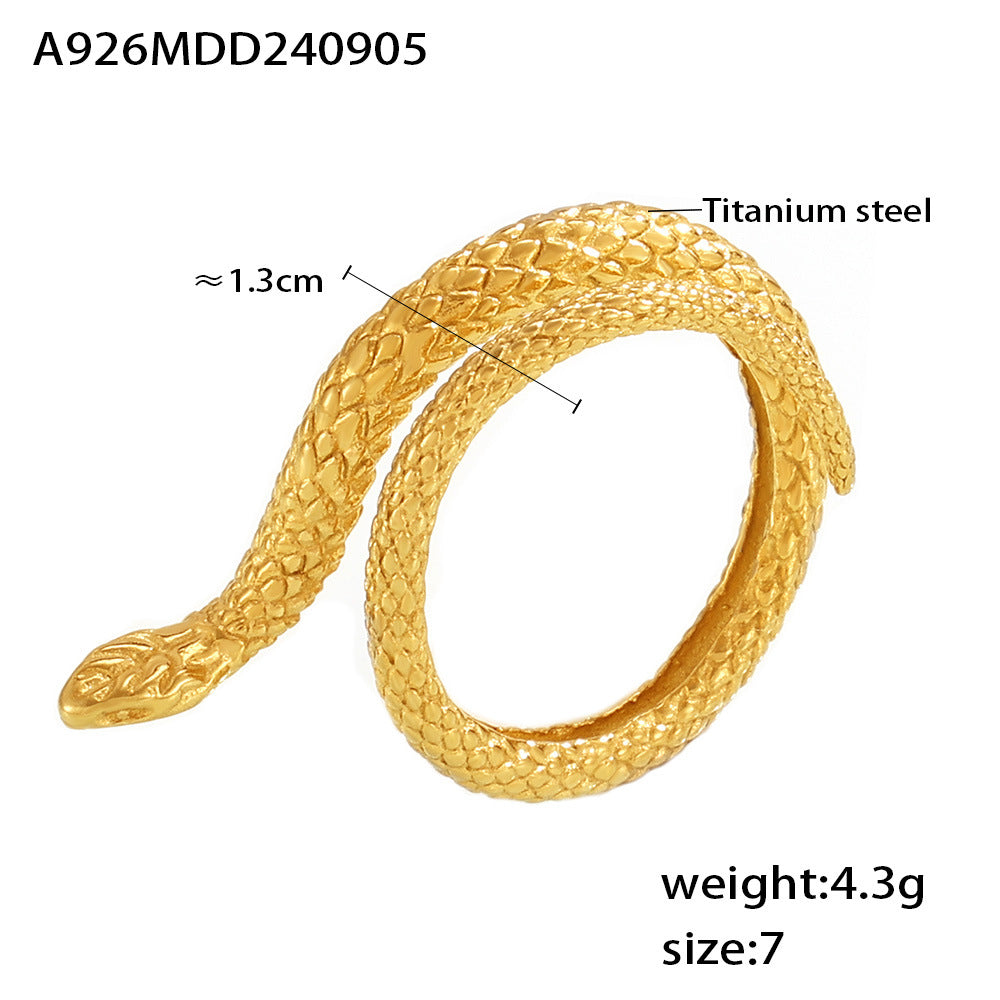 Damenring mit Schlangenmotiv aus hochwertigem Titanstahl Shop Nory