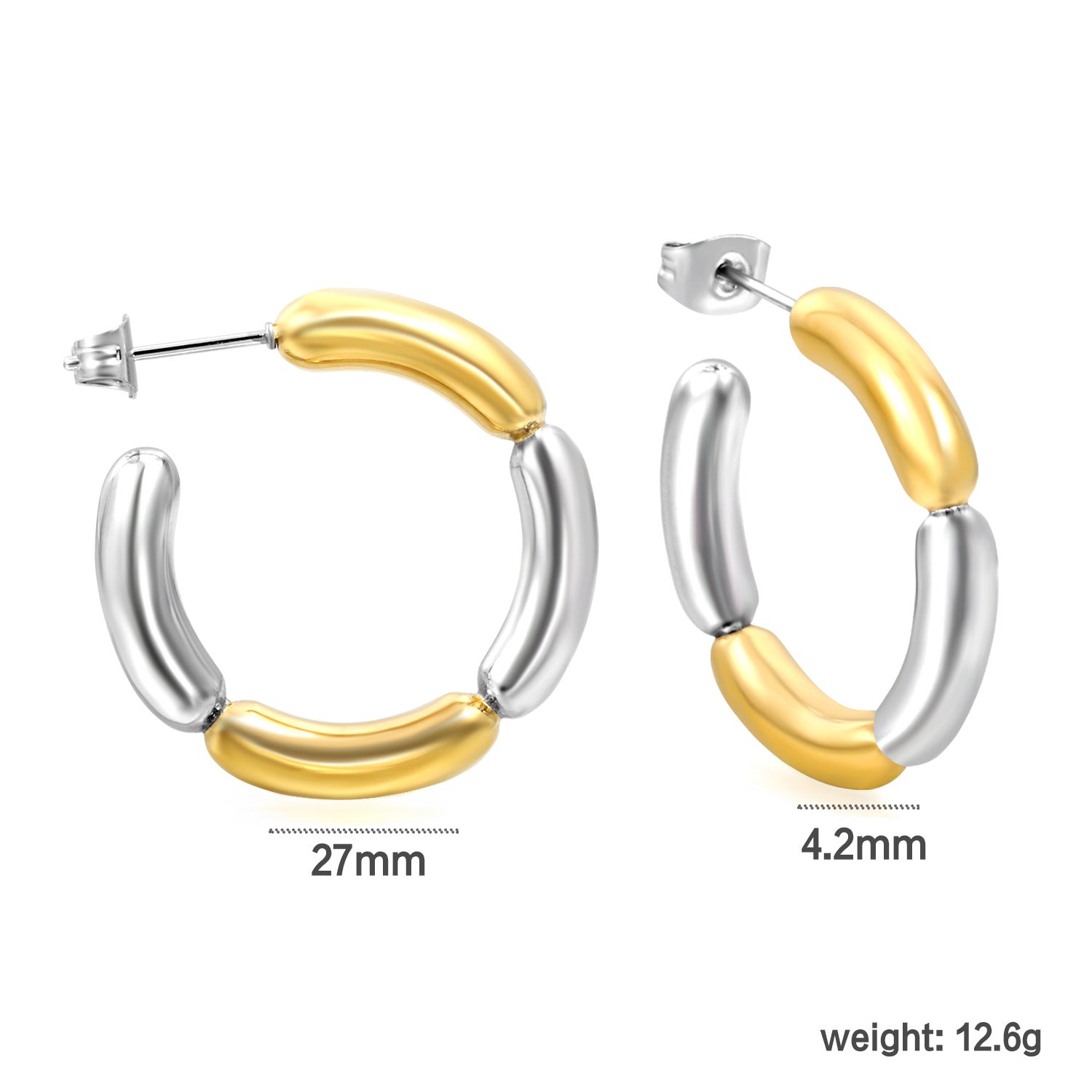Damen creolenförmige Ohrstecker mit elegantem Perlendesign Shop Nory
