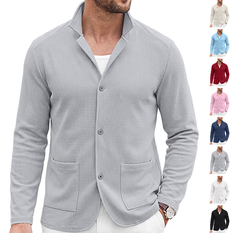 Herren Strickblazer-Cardigan mit Strukturstrick und aufgesetzten Taschen Shop Nory