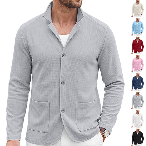 Herren Strickblazer-Cardigan mit Strukturstrick und aufgesetzten Taschen Shop Nory