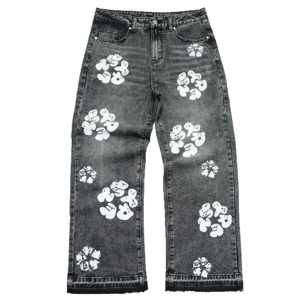 Herren Coole Print-Denim-Jeans Shop Nory