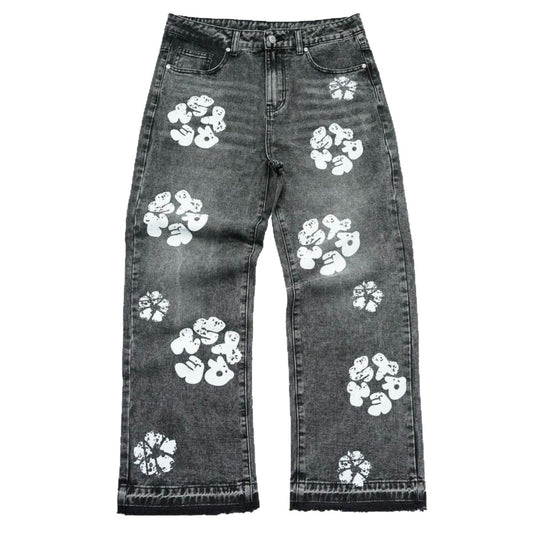 Herren Coole Print-Denim-Jeans Shop Nory