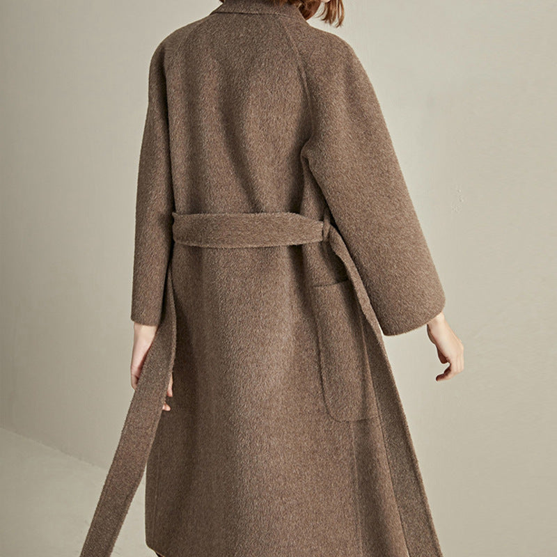 Damen Modischer Wollmantel mit Taillengürtel Shop Nory