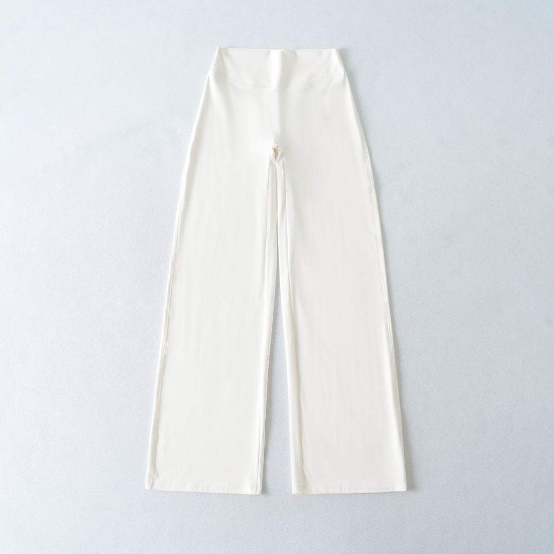 Damen Weite High Waist Loungehose aus Stretchjersey mit fließendem Schlag Shop Nory