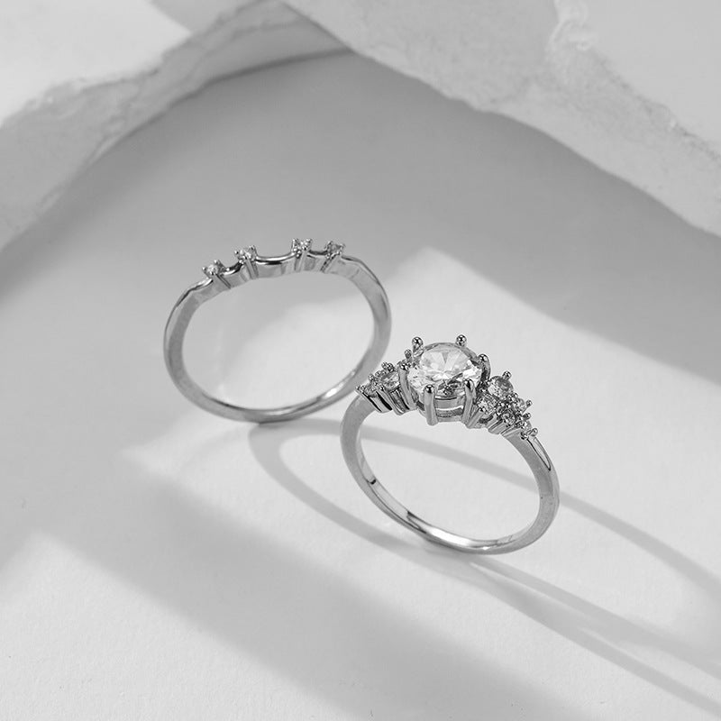 Damen glamouröser Verlobungsring mit funkelnden Zirkonia-Steinen Shop Nory