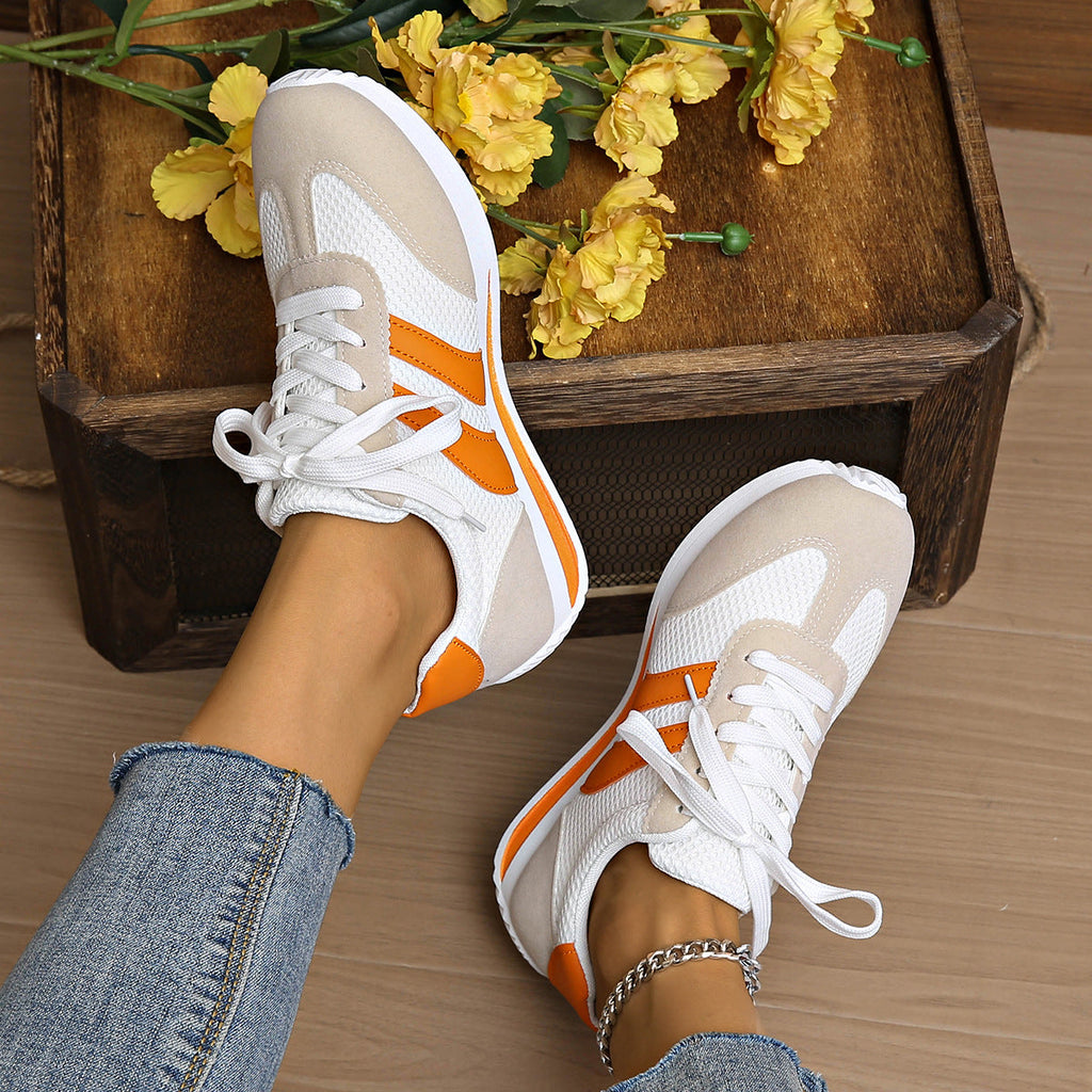 Damen sportliche Sneaker mit atmungsaktiven Mesh-Einsätzen