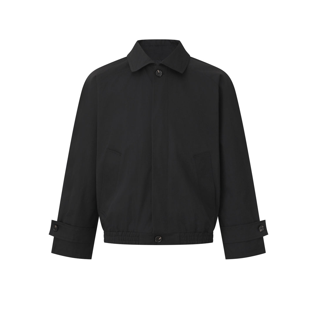 Damen Kurze Bomberjacke im Blouson‑Schnitt mit verdeckter Knopfleiste und elastischem Saum Shop Nory