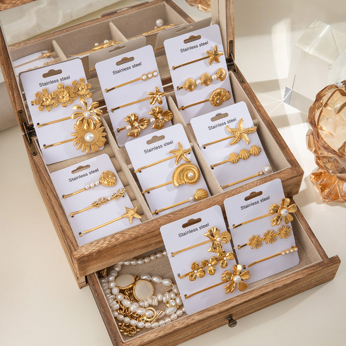 Damen Haarschmuck mit maritimen Muschelmotiven und hypoallergener Edelstahlverarbeitung Shop Nory