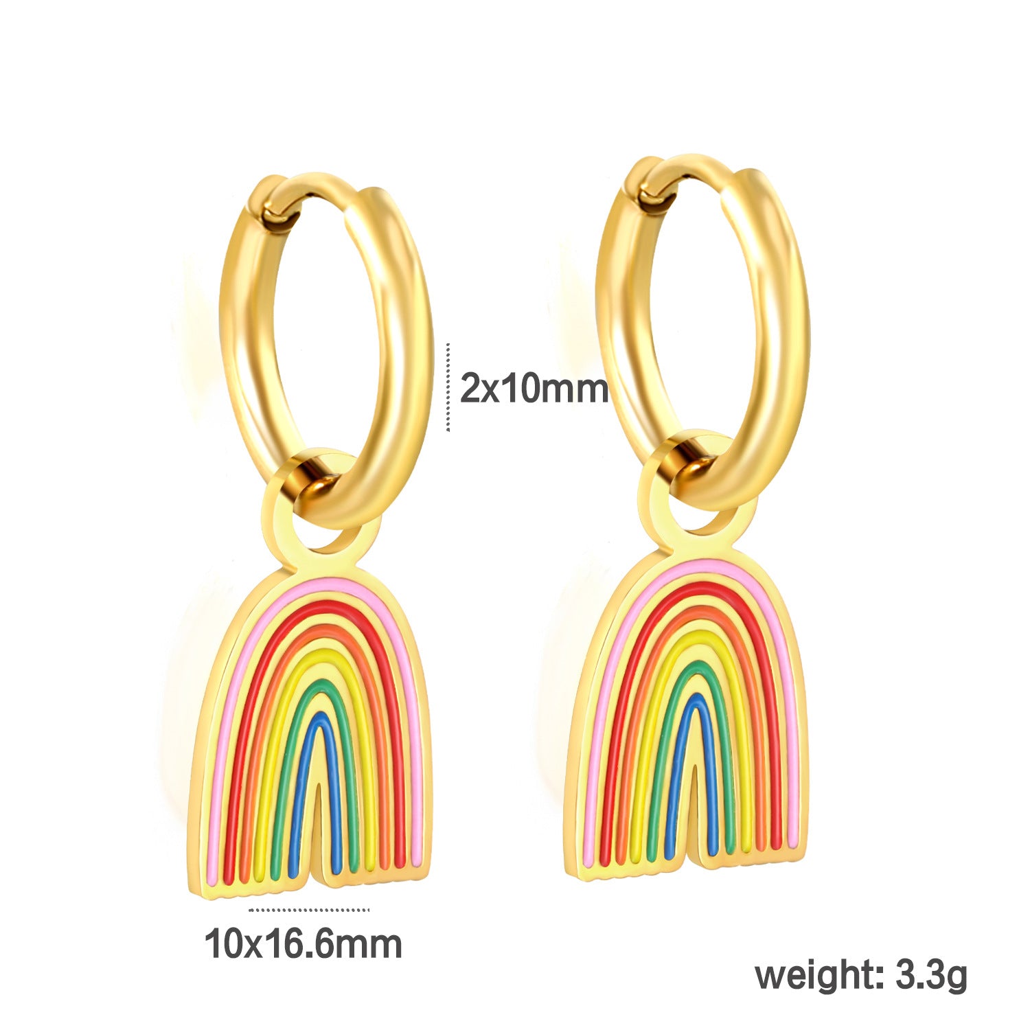 Damen Hängende Ohrringe mit buntem Regenbogen-Anhänger Shop Nory