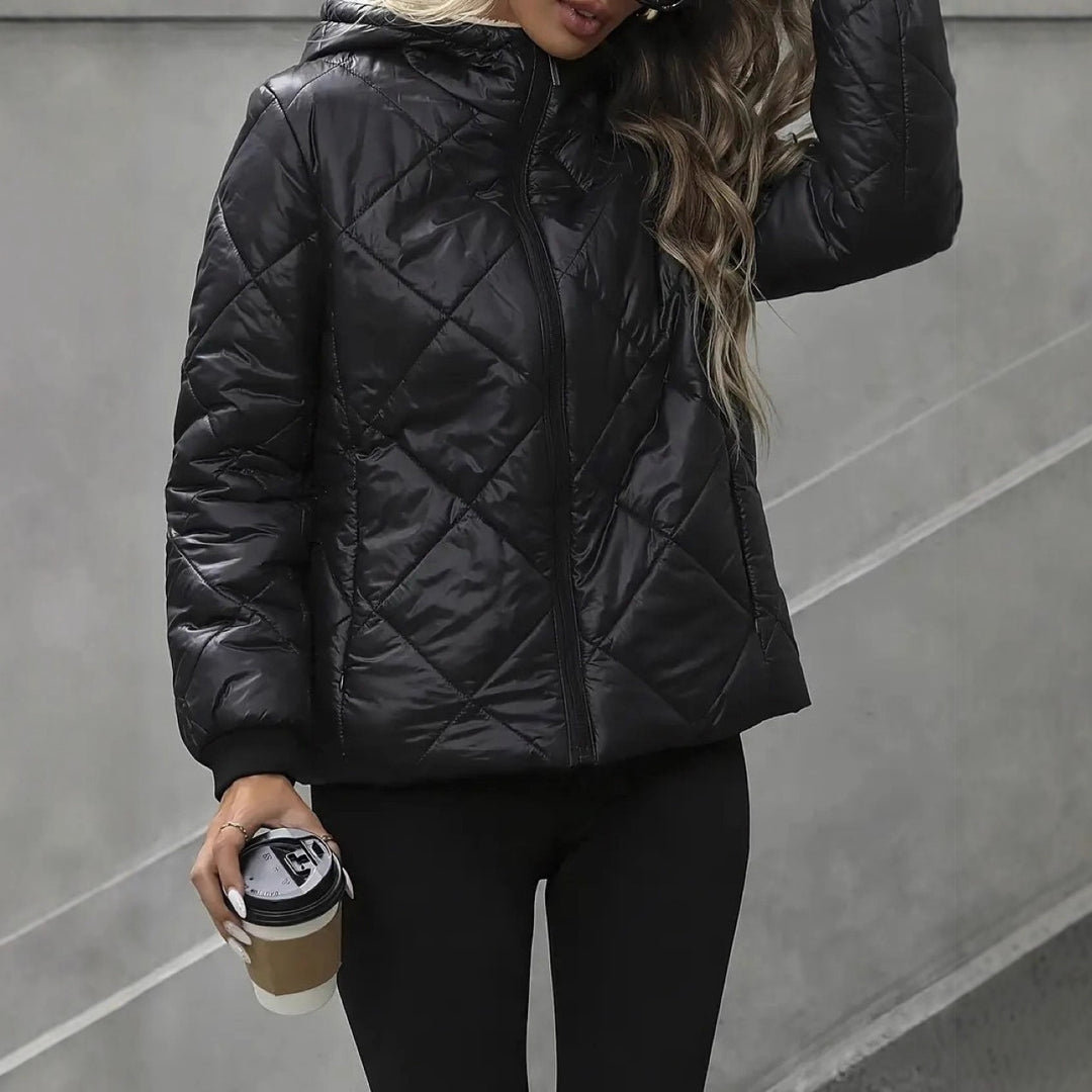 Damen Steppjacke mit Teddyfell-Innenfutter und Kapuze Shop Nory