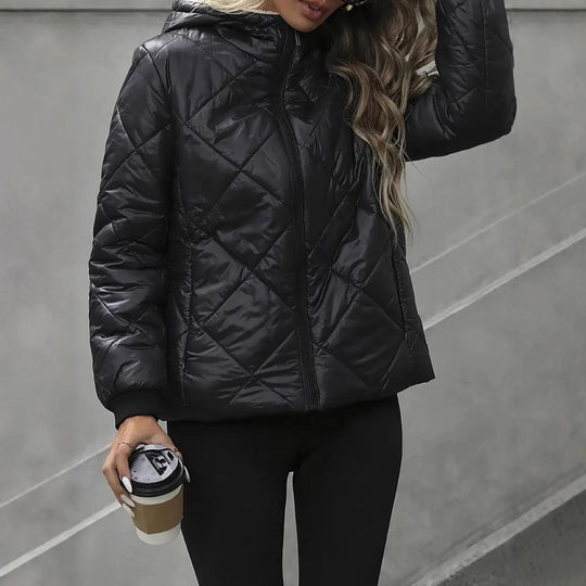 Damen Steppjacke mit Teddyfell-Innenfutter und Kapuze Shop Nory