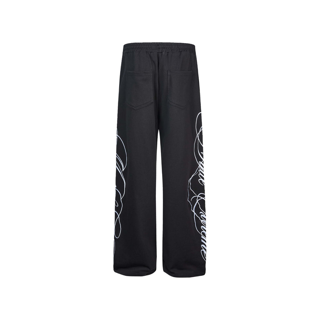 Damen Weiche Loungehose mit weitem Bein, elastischem Bund und Statementdruck Shop Nory